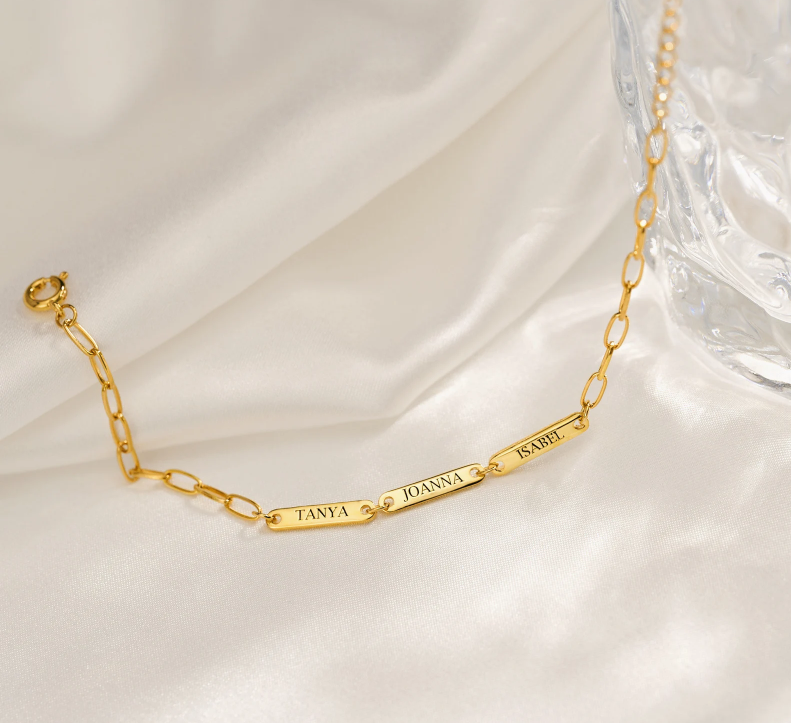 Bracelet Prénom - Modéle gourmette plaque