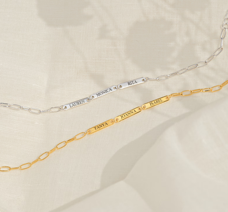 Bracelet Prénom - Modéle gourmette plaque