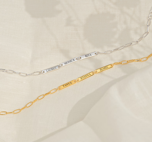 Bracelet Prénom - Modéle gourmette plaque