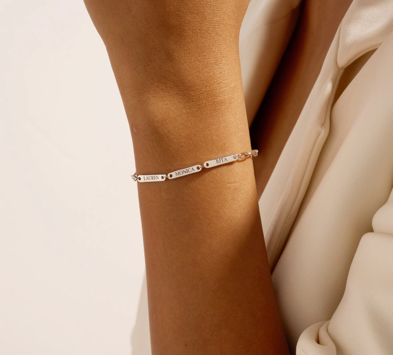 Bracelet Prénom - Modéle gourmette plaque