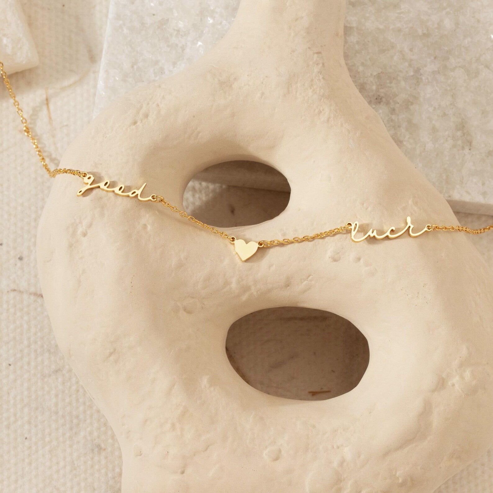 Collier 2 prénoms - Modéle coeur