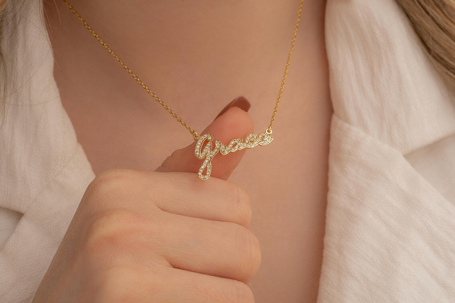 Collier prénom ou multi prénom - Zircon