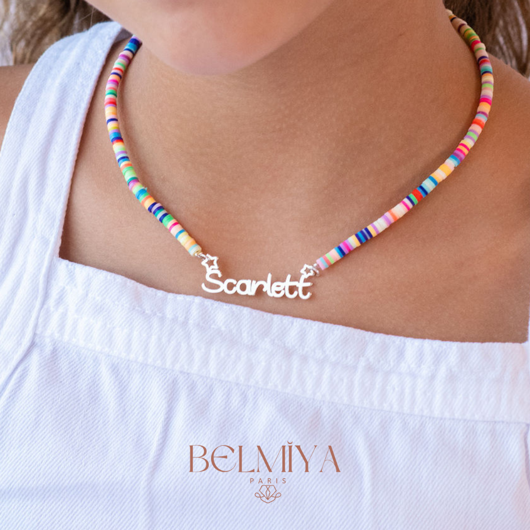 Collier prénom- Modèle Arc en ciel