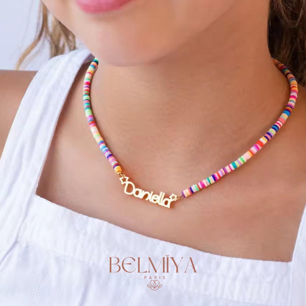 Collier prénom- Modèle Arc en ciel