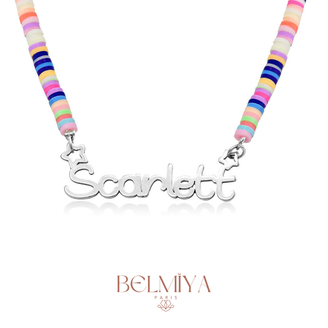 Collier prénom- Modèle Arc en ciel