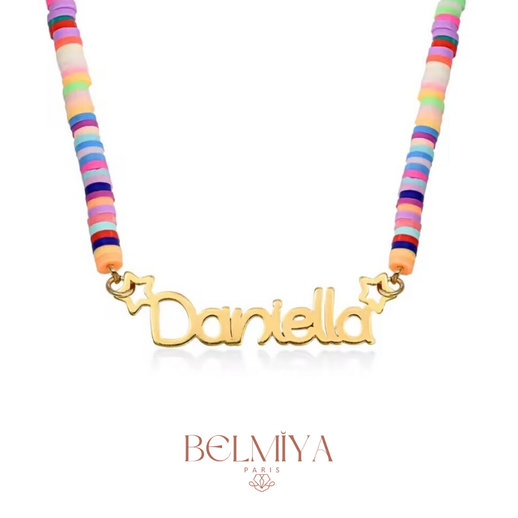 Collier prénom- Modèle Arc en ciel