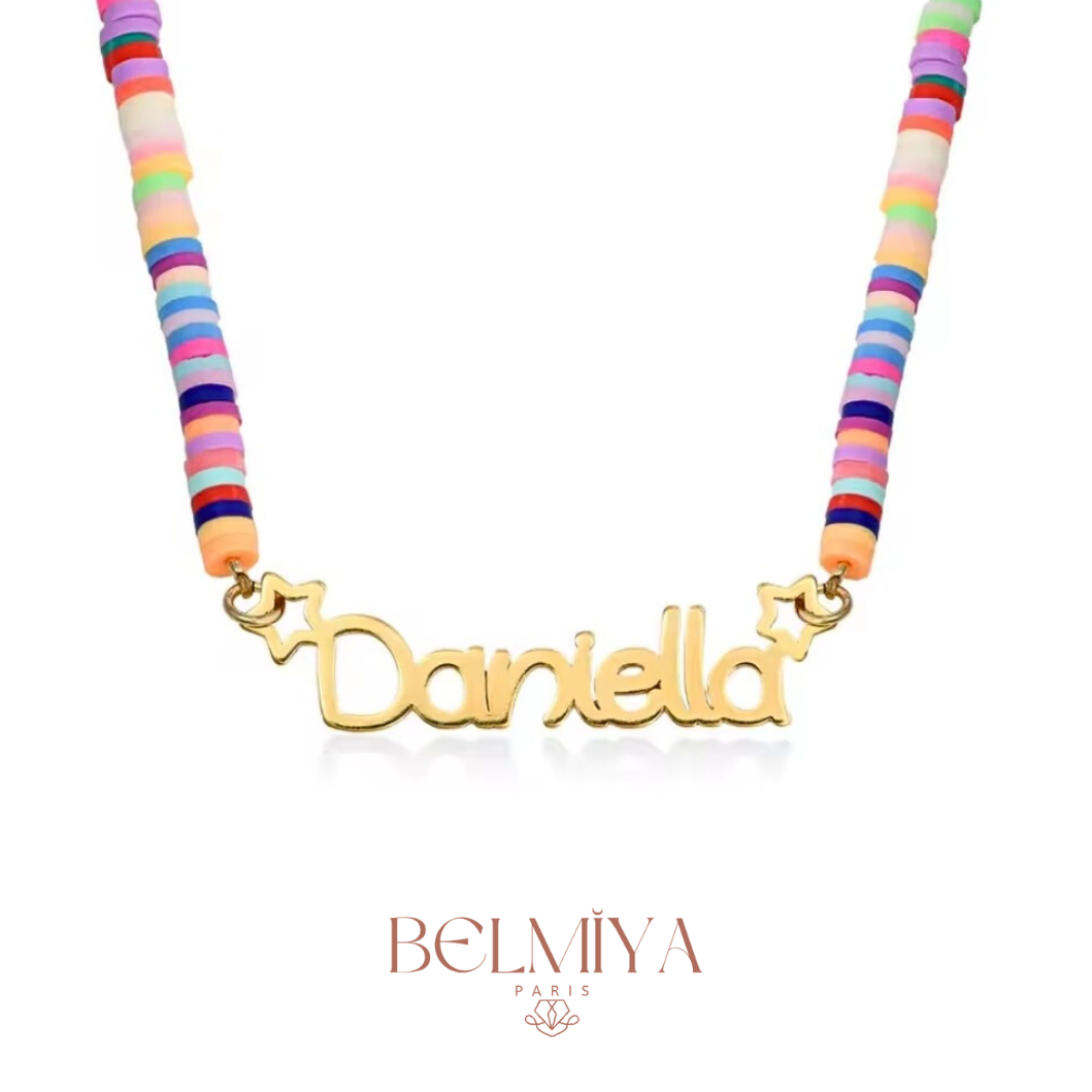 Collier prénom- Modèle Arc en ciel